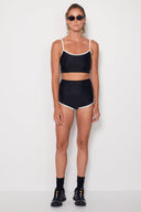 SALT GYPSY TANKINI SURF TOP - BLACK W WHITE