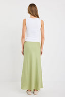 AMONG THE BRAVE SUMMIT LINEN TIE WAIST BAIS SKIRT - MOSS