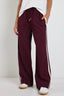 STORIES BE TOLD TOWNIE STRIPE SIDE TAPE WIDE LEG PANT - BURGUNDY