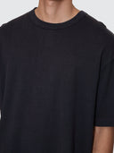 THRILLS HEMP THRILLS CONTRAST STITCH BOX FIT OVERSIZE CROPPED TEE - BLACK BROWN