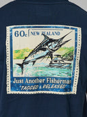 JUST ANOTHER FISHERMAN TAGGED & RELEASED SEA TEE - NAVY