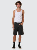 THRILLS SLACKER DENIM SHORT - ASH BLACK