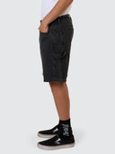 THRILLS SLACKER DENIM SHORT - ASH BLACK