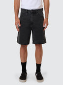 THRILLS SLACKER DENIM SHORT - ASH BLACK