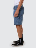 THRILLS SLACKER DENIM SHORT - STONED BLUES