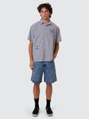 THRILLS SLACKER DENIM SHORT - STONED BLUES