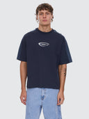 THRILLS FUSION PANEL BOX FIT OVERSIZE CROPPED TEE - TOTAL ECLIPSE