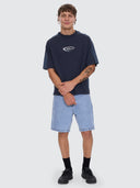 THRILLS FUSION PANEL BOX FIT OVERSIZE CROPPED TEE - TOTAL ECLIPSE