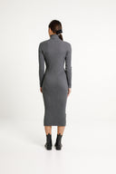 THING THING TURTLE NECK DRESS - ASH