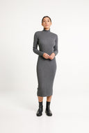THING THING TURTLE NECK DRESS - ASH