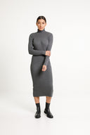 THING THING TURTLE NECK DRESS - ASH