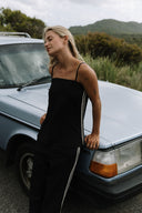 RHYTHM LINEN LACE TOP - BLACK