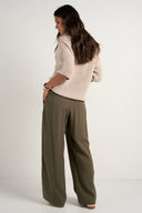 STORIES BE TOLD TOWNIE STRIPE SIDE TAPE WIDE LEG PANT - OLIVE