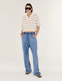STAPLE THE LABEL RAE RELAXED CHAMBRAY PANTS - LIGHT DENIM