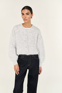 STAPLE THE LABEL OSLO CARDIGAN - GREY MARLE