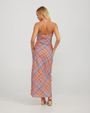 KIERA MAXI DRESS - PEACHY CHECK