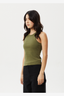 AFENDS LYDIA - ORGANIC RIBBED SINGLET - MILITARY