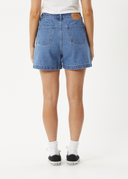 AFENDS SEVENTY THREES DENIM SHORTS - WORN BLUE