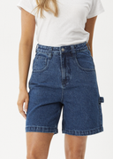 AFENDS EMILIE DENIM WORKWEAR SHORT - AUTHENTIC BLUE