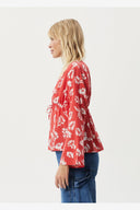 AFENDS HIBISCUS - TIE BLOUSE - HIBISCUS