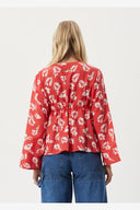 AFENDS HIBISCUS - TIE BLOUSE - HIBISCUS