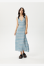 AFENDS POSITION - SEERSUCKER CHECK MAXI DRESS - LAKE CHECK