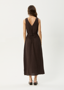 AFENDS FOCUS - SEERSUCKER MAXI DRESS - COFFEE