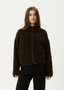 AFENDS BERLIN REVERSIBLE POLAR FLEECE JACKET - COFFEE