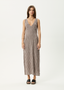 AFENDS BASE SEERSUCKER MAXI DRESS - COFFEE CHECK