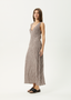 AFENDS BASE SEERSUCKER MAXI DRESS - COFFEE CHECK