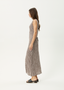 AFENDS BASE SEERSUCKER MAXI DRESS - COFFEE CHECK