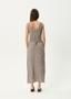 AFENDS BASE SEERSUCKER MAXI DRESS - COFFEE CHECK