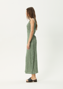 AFENDS BASE SEERSUCKER MAXI DRESS - DEEP GREEN CHECK