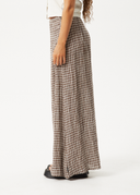 BASE SEERSUCKER MAXI SKIRT - COFFEE CHECK
