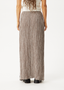 AFENDS BASE SEERSUCKER MAXI SKIRT - COFFEE CHECK