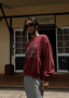 AFENDS SHAPES CREW NECK JUMPER - WASHED BURGUNDY