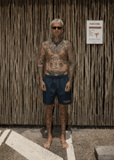 NUTS N BOLTS BAYWATCH SWIM SHORT 18 INCH - DEEP SEA