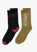 AFENDS SEEING DOUBLE SOCKS TWO PACK - MULTI