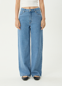 AFENDS BELLA DENIM WIDE LEG BAGGY JEAN - WORN BLUE