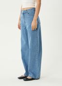 AFENDS BELLA DENIM WIDE LEG BAGGY JEAN - WORN BLUE
