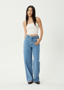 AFENDS BELLA DENIM WIDE LEG BAGGY JEAN - WORN BLUE