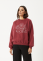 AFENDS SHAPES CREW NECK JUMPER - WASHED BURGUNDY
