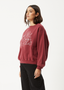 AFENDS SHAPES CREW NECK JUMPER - WASHED BURGUNDY