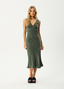 GIA CUPRO MAXI DRESS - DEEP GREEN