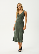 GIA CUPRO MAXI DRESS - DEEP GREEN