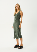 GIA CUPRO MAXI DRESS - DEEP GREEN