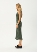 GIA CUPRO MAXI DRESS - DEEP GREEN
