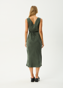 GIA CUPRO MAXI DRESS - DEEP GREEN