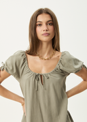 AFENDS LENNI MINI DRESS - OLIVE