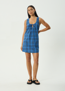 AFENDS CAMDEN SEERSUCKER MINI DRESS - MARINA CHECK